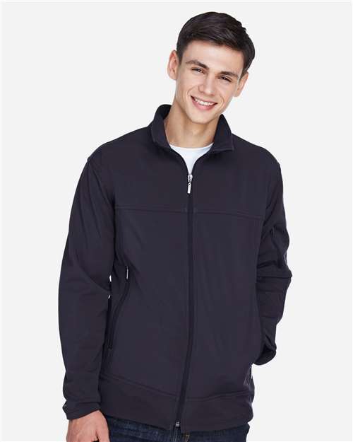 North End Men's Three Layer Fleece Performance Soft Shell Jacket - 88099 Midnight Navy