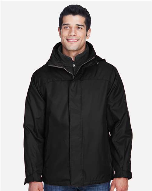 North End Men's 3-in-1 Insulated Jacket - 88130 Black