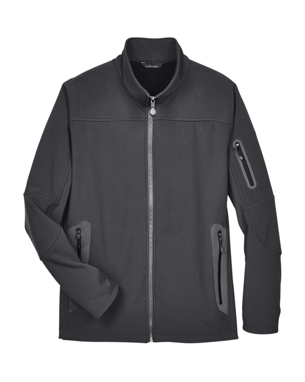 North End Men's Three Layer Fleece Bonded Shell Technical Jacket - 88138 Graphite