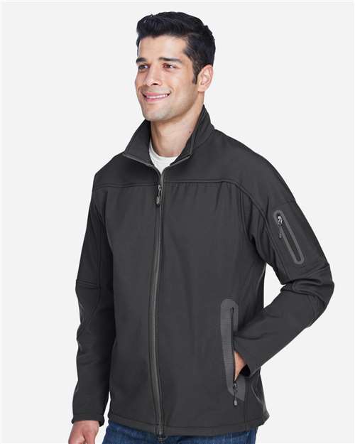 North End Men's Three Layer Fleece Bonded Shell Technical Jacket - 88138 Graphite