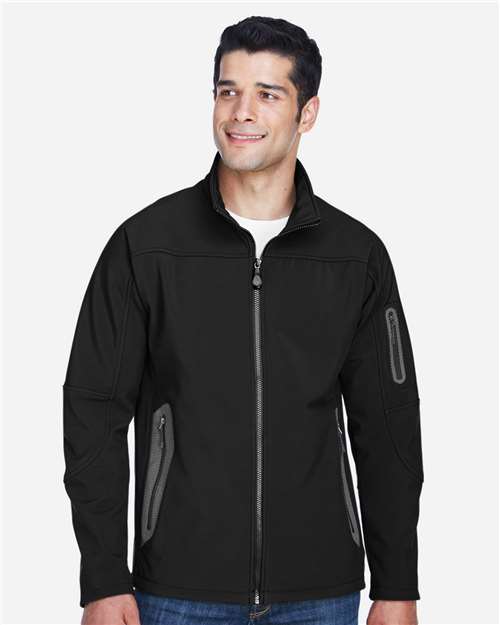 North End Men's Three Layer Fleece Bonded Shell Technical Jacket - 88138 Black