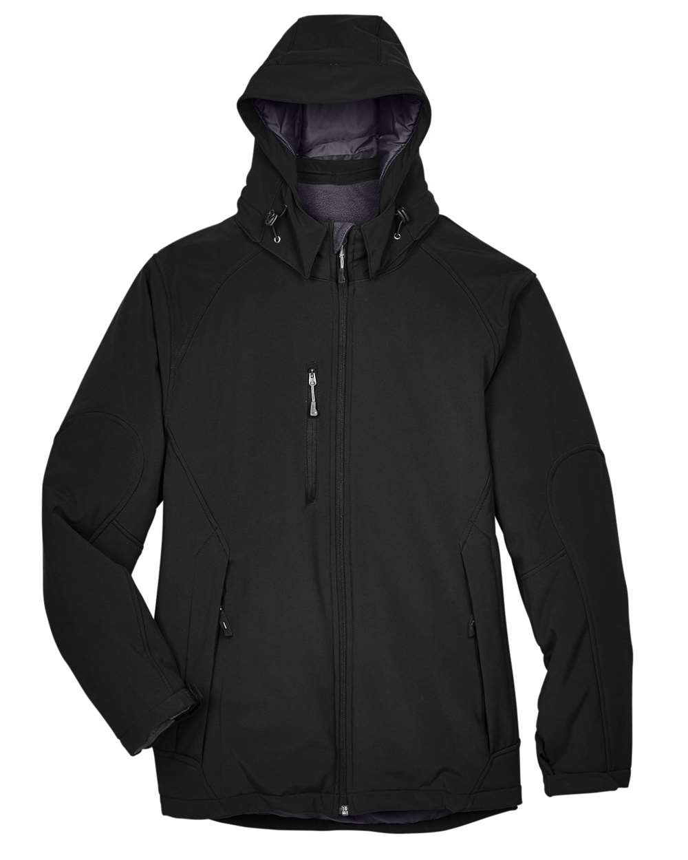 North End Men's Glacier Insulated Three-Layer Fleece Soft Shell Hood Jacket with Detachable Hood - 88159 Black