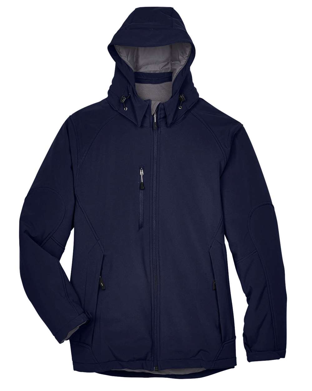 North End Men's Glacier Insulated Three-Layer Fleece Soft Shell Hood Jacket with Detachable Hood - 88159 Classic Navy
