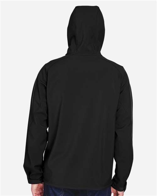 North End Men's Prospect Two-Layer Fleece Bonded Soft Shell Hooded Jacket - 88166 Black