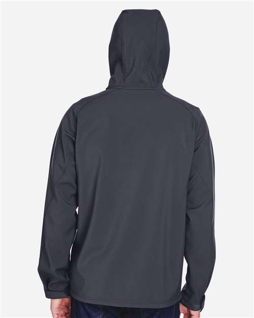 North End Men's Prospect Two-Layer Fleece Bonded Soft Shell Hooded Jacket - 88166 Fossil Grey