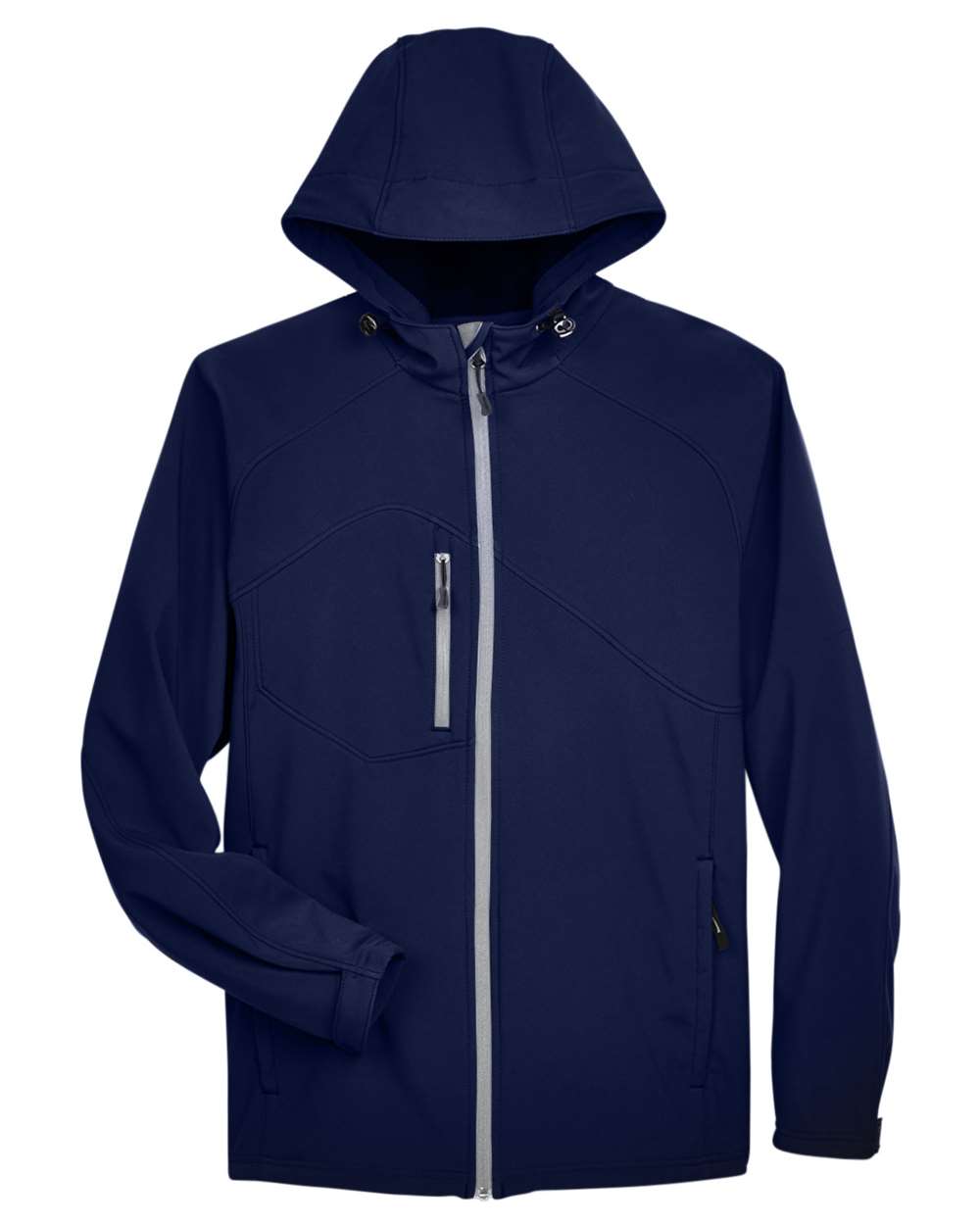 North End Men's Prospect Two-Layer Fleece Bonded Soft Shell Hooded Jacket - 88166 Classic Navy