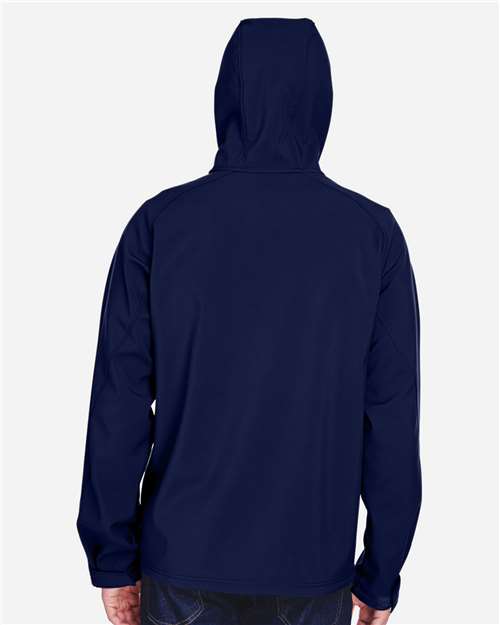 North End Men's Prospect Two-Layer Fleece Bonded Soft Shell Hooded Jacket - 88166 Classic Navy