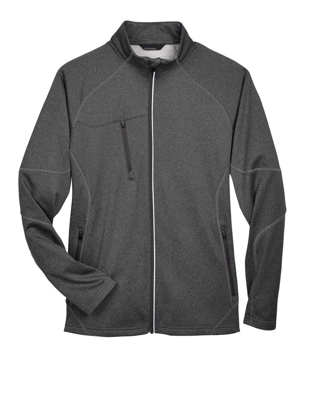 North End Men's Gravity Performance Fleece Jacket - 88174 Carbon Heather