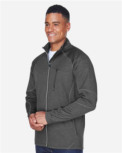 North End Men's Gravity Performance Fleece Jacket - 88174 Carbon Heather