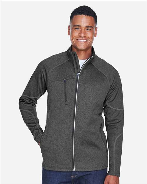 North End Men's Gravity Performance Fleece Jacket - 88174 Carbon Heather