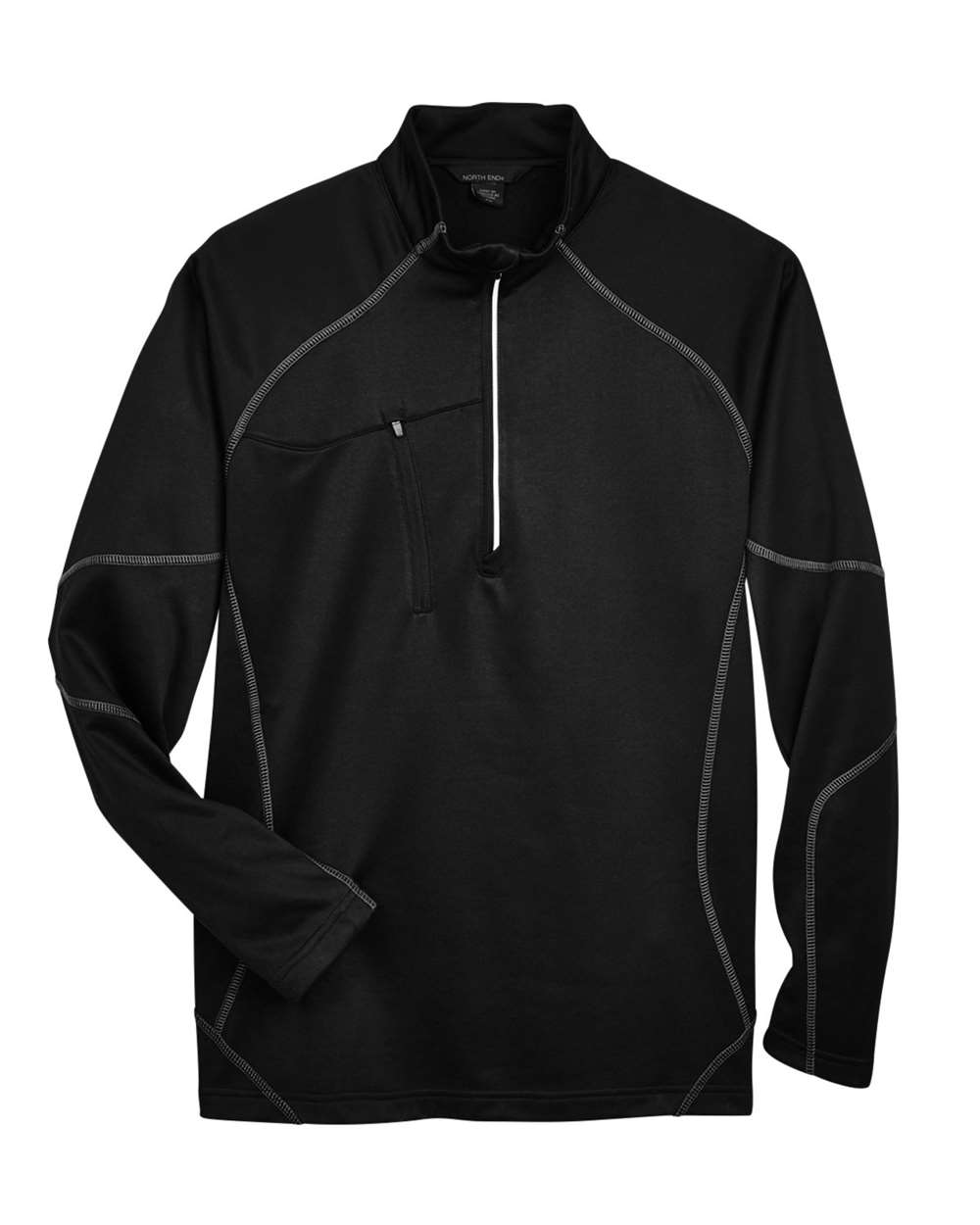 North End Men's Catalyst Performance Fleece Quarter-Zip Pullover - 88175 Black