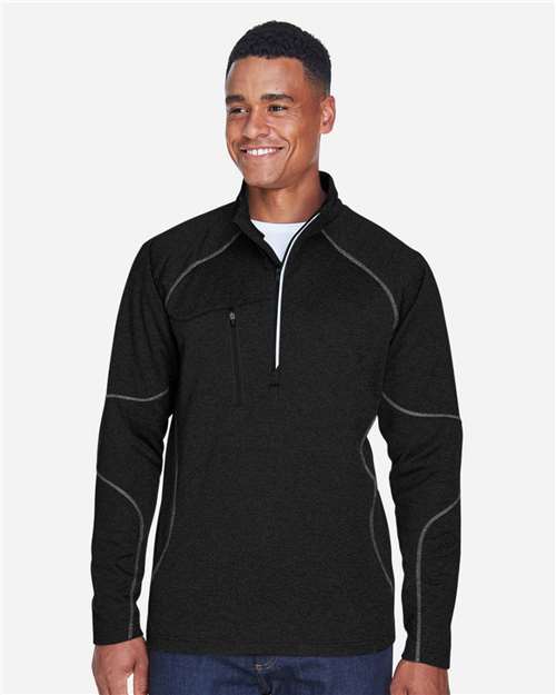 North End Men's Catalyst Performance Fleece Quarter-Zip Pullover - 88175 Black
