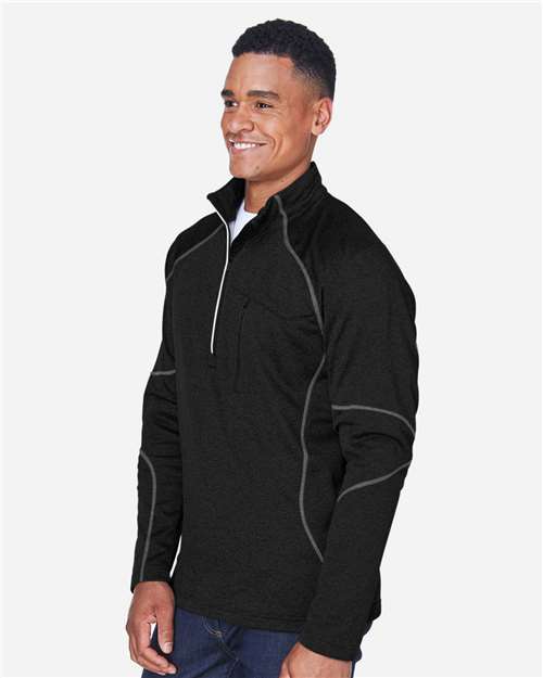 North End Men's Catalyst Performance Fleece Quarter-Zip Pullover - 88175 Black