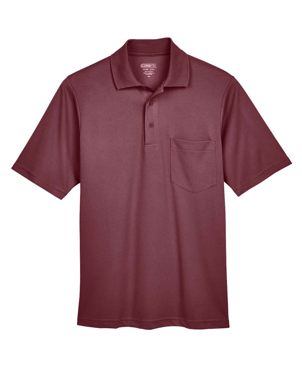 Core365 Men's Origin Performance Piqué Polo with Pocket - 88181P Burgundy