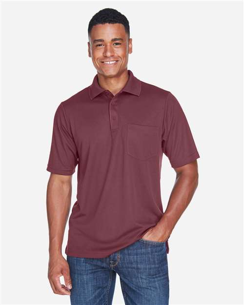 Core365 Men's Origin Performance Piqué Polo with Pocket - 88181P Burgundy