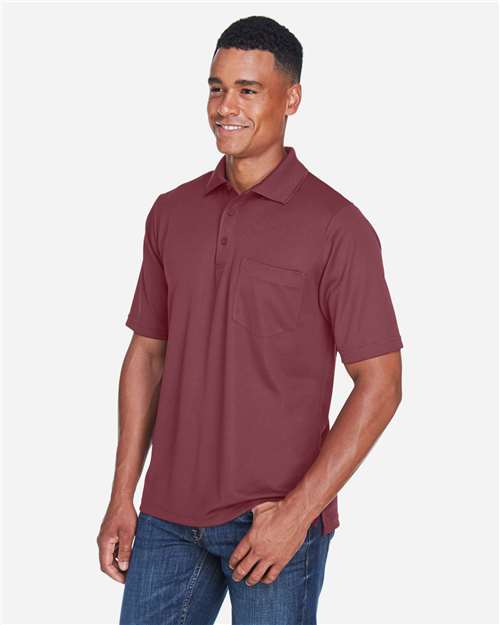 Core365 Men's Origin Performance Piqué Polo with Pocket - 88181P Burgundy