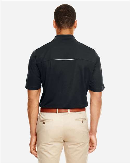 Core365 Men's Radiant Performance Piqué Polo with Reflective Piping - 88181R Black