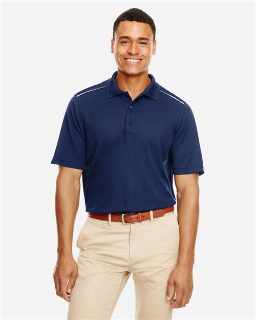 Core365 Men's Radiant Performance Piqué Polo with Reflective Piping - 88181R Classic Navy