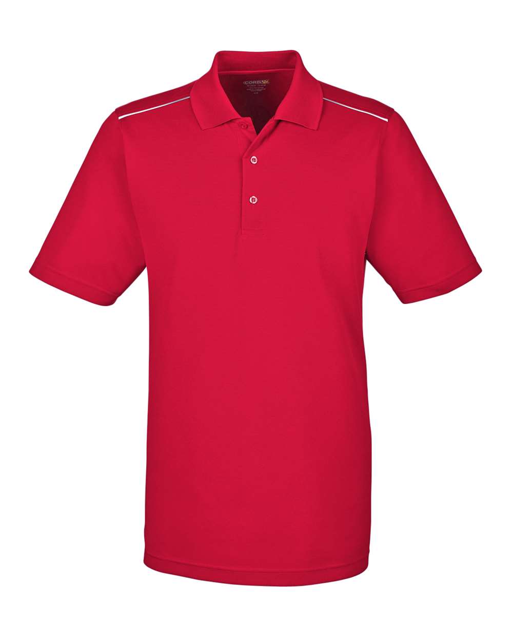 Core365 Men's Radiant Performance Piqué Polo with Reflective Piping - 88181R Classic Red