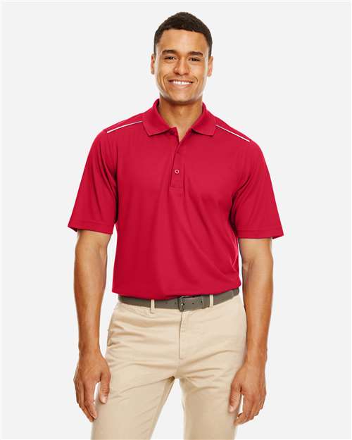 Core365 Men's Radiant Performance Piqué Polo with Reflective Piping - 88181R Classic Red