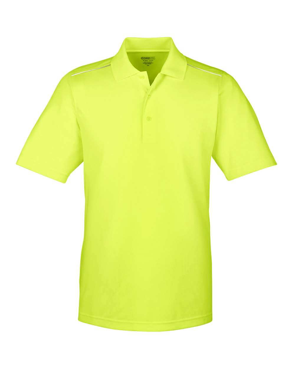 Core365 Men's Radiant Performance Piqué Polo with Reflective Piping - 88181R Safety Yellow