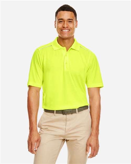 Core365 Men's Radiant Performance Piqué Polo with Reflective Piping - 88181R Safety Yellow