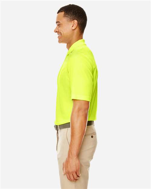 Core365 Men's Radiant Performance Piqué Polo with Reflective Piping - 88181R Safety Yellow