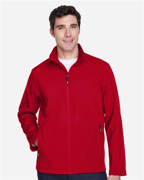 Core365 Men's Cruise Two-Layer Fleece Bonded Soft Shell Jacket - 88184 Classic Red