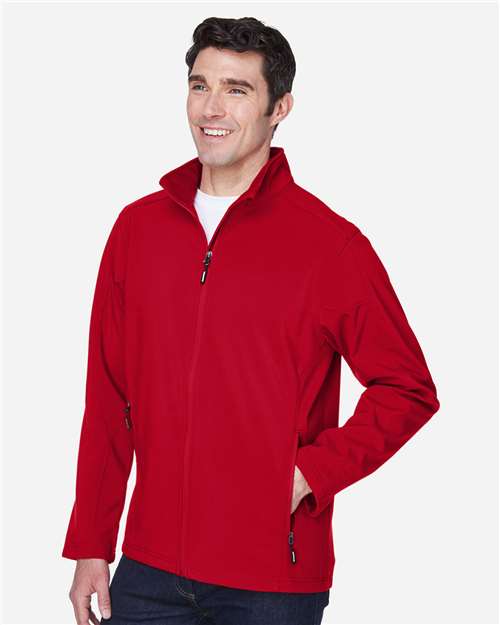 Core365 Men's Cruise Two-Layer Fleece Bonded Soft Shell Jacket - 88184 Classic Red