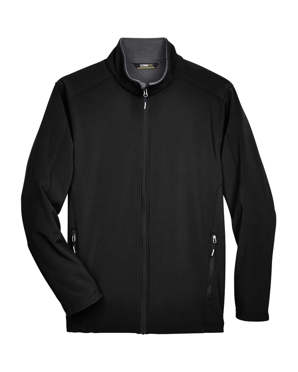 Core365 Men's Tall Cruise Two-Layer Fleece Bonded Soft Shell Jacket - 88184T Black