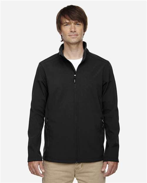 Core365 Men's Tall Cruise Two-Layer Fleece Bonded Soft Shell Jacket - 88184T Black