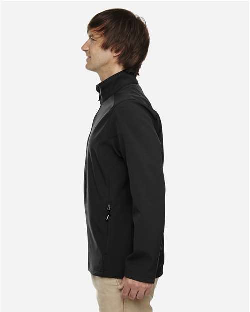Core365 Men's Tall Cruise Two-Layer Fleece Bonded Soft Shell Jacket - 88184T Black