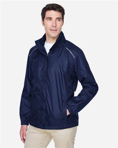 Core365 Men's Climate Seam Sealed Lightweight Variegated Ripstop Jacket - 88185 Classic Navy