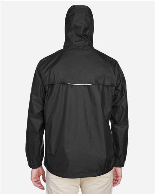 Core365 Men's Climate Seam Sealed Lightweight Variegated Ripstop Jacket - 88185 Black