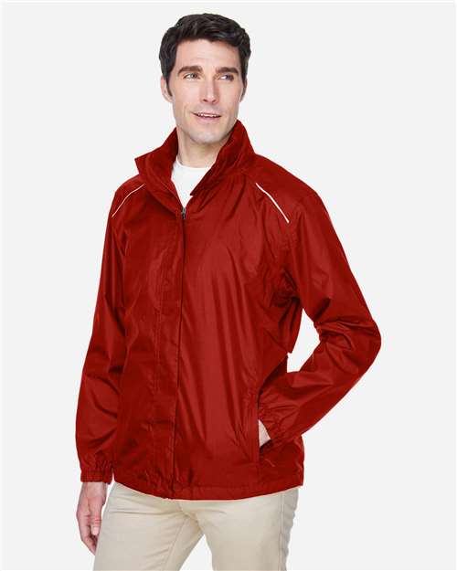 Core365 Men's Climate Seam Sealed Lightweight Variegated Ripstop Jacket - 88185 Classic Red