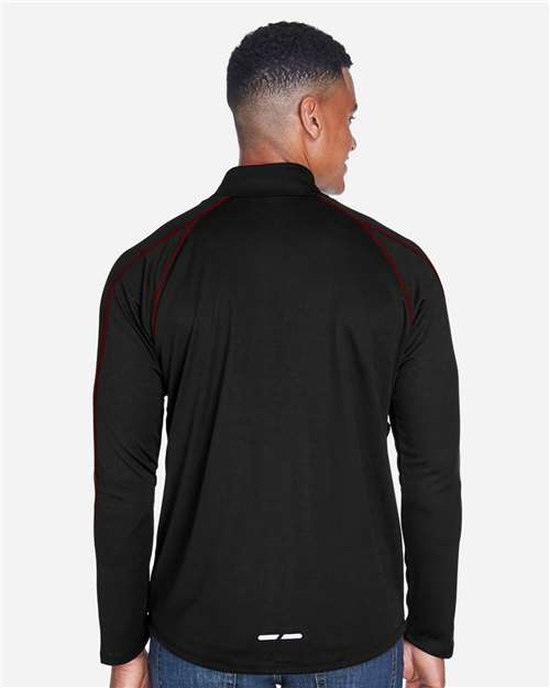 North End Men's Radar Performance Quarter-Zip Pullover - 88187 Black- Classic Red