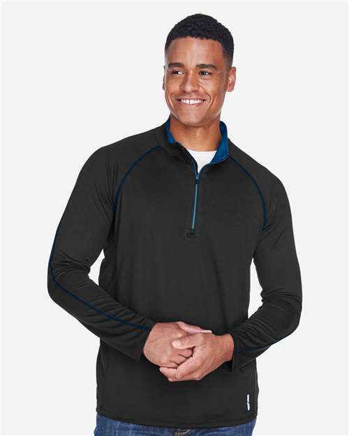North End Men's Radar Performance Quarter-Zip Pullover - 88187 Black- True Royal
