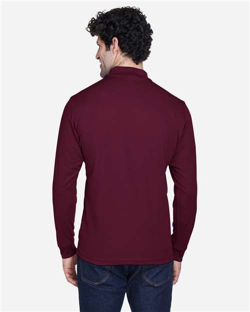 Core365 Men's Pinnacle Performance Long Sleeve Piqué Polo - 88192 Burgundy