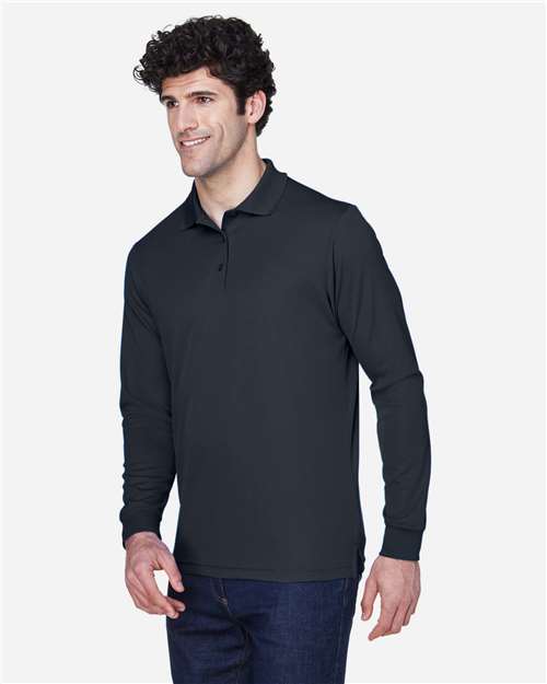 Core365 Men's Pinnacle Performance Long Sleeve Piqué Polo - 88192 Carbon
