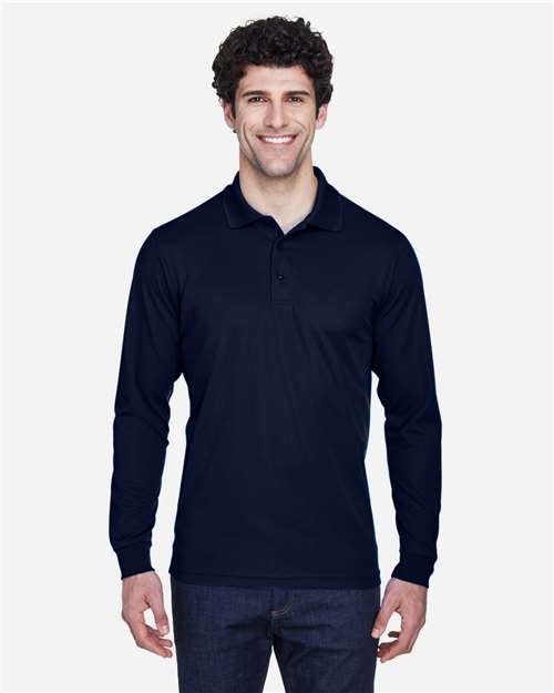 Core365 Men's Pinnacle Performance Long Sleeve Piqué Polo - 88192 Classic Navy