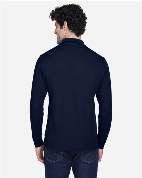Core365 Men's Pinnacle Performance Long Sleeve Piqué Polo - 88192 Classic Navy