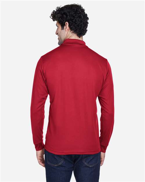 Core365 Men's Pinnacle Performance Long Sleeve Piqué Polo - 88192 Classic Red