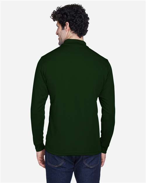 Core365 Men's Pinnacle Performance Long Sleeve Piqué Polo - 88192 Forest