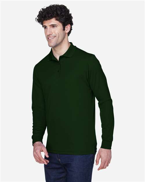 Core365 Men's Pinnacle Performance Long Sleeve Piqué Polo - 88192 Forest