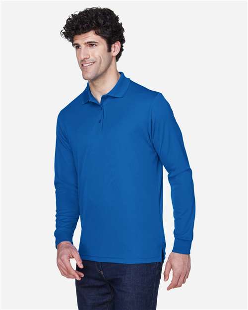 Core365 Men's Pinnacle Performance Long Sleeve Piqué Polo - 88192 True Royal