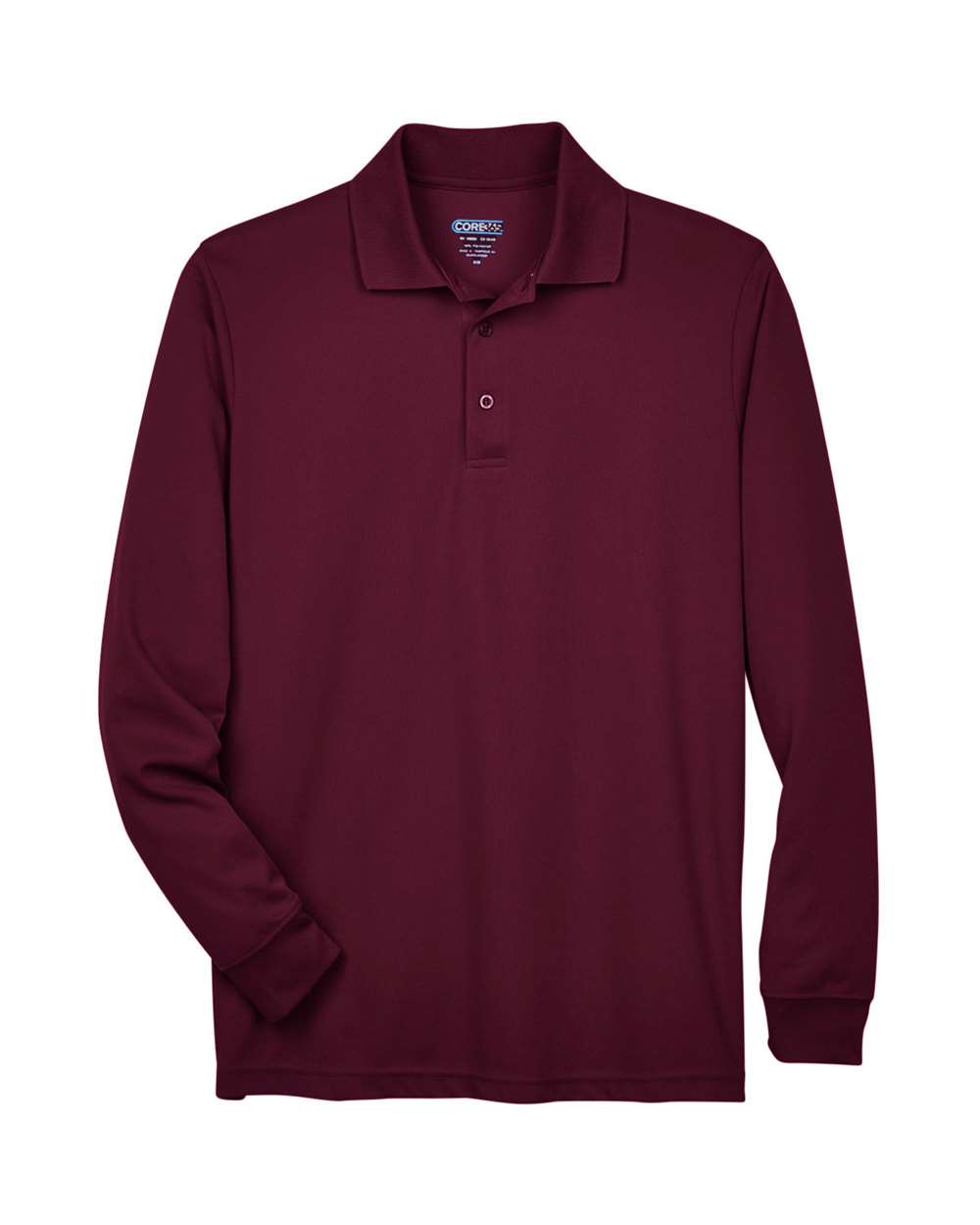 Core365 Men's Pinnacle Performance Long Sleeve Piqué Polo - 88192 Burgundy