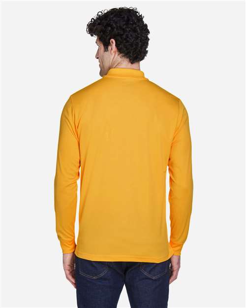 Core365 Men's Pinnacle Performance Long Sleeve Piqué Polo - 88192 Campus Gold