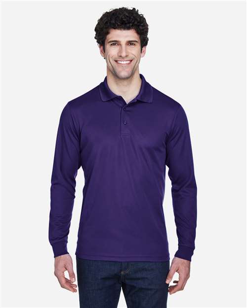 Core365 Men's Pinnacle Performance Long Sleeve Piqué Polo - 88192 Campus Purple
