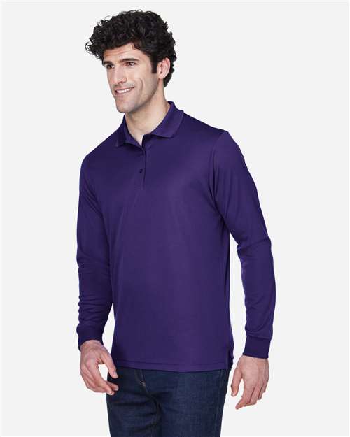 Core365 Men's Pinnacle Performance Long Sleeve Piqué Polo - 88192 Campus Purple