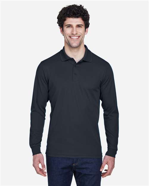 Core365 Men's Pinnacle Performance Long Sleeve Piqué Polo - 88192 Carbon